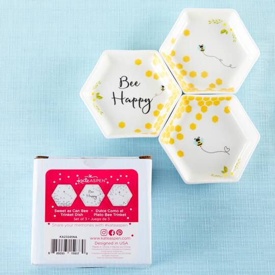 Kate Aspen® Bee Happy Trinket Dish, 3ct.